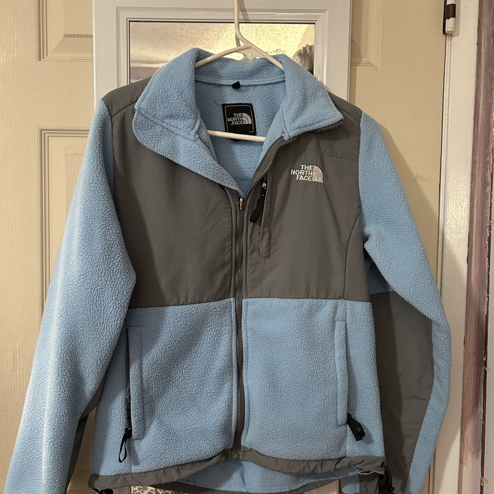 The North Face Denali  Light Blue and Gray Jacket